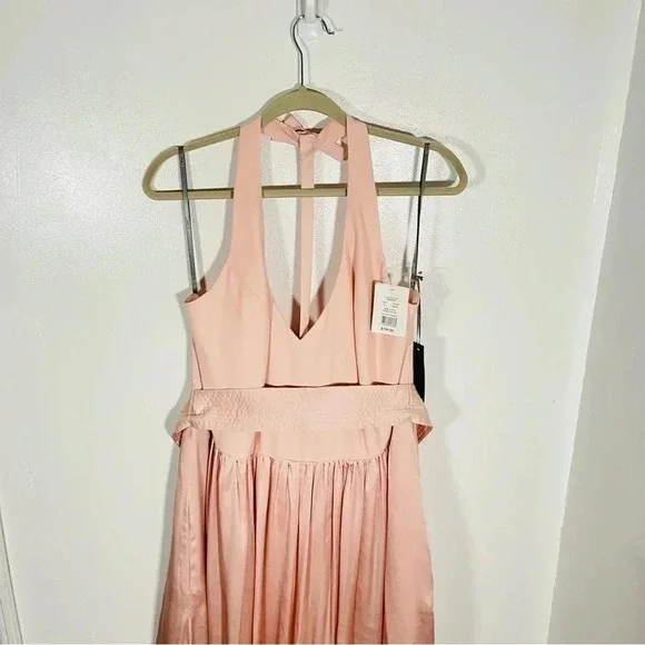 NWT Vera Wang White V-Neck Halter Gown Dress - Picture 3 of 13